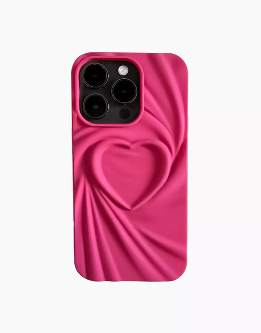 Matte 3D Wrinkled Heart iPhone Case - URBANLUSA