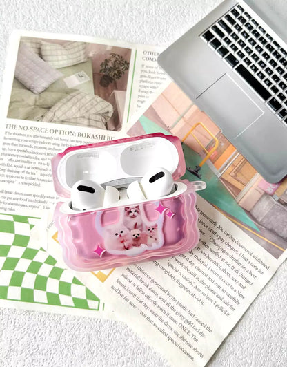 Aesthetic Cute Pink Kitten Puppy AirPods Case - URBANLUSA