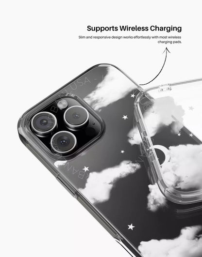 Mooie wolken doorzichtige telefoonhoes iPhone / Samsung