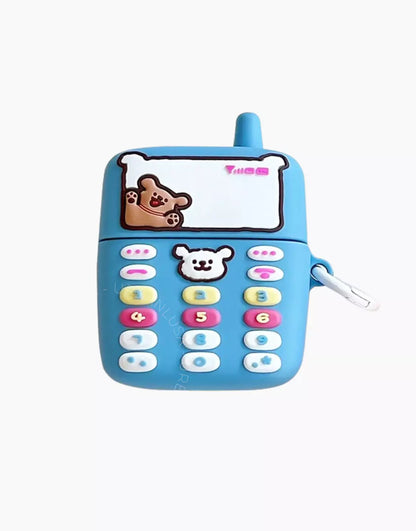 Happy Puppy Blue Classic Phone Style AirPods Case