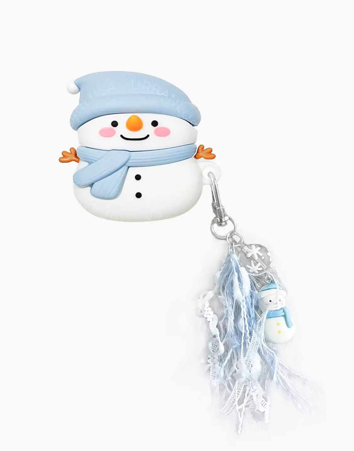 Cute Scarf Snowman AirPods Case with Snowman Tassel Pendant