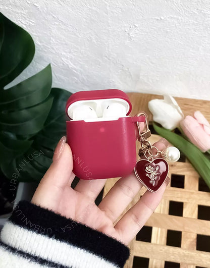 Matte Red Vintage Aesthetic AirPods Case - URBANLUSA