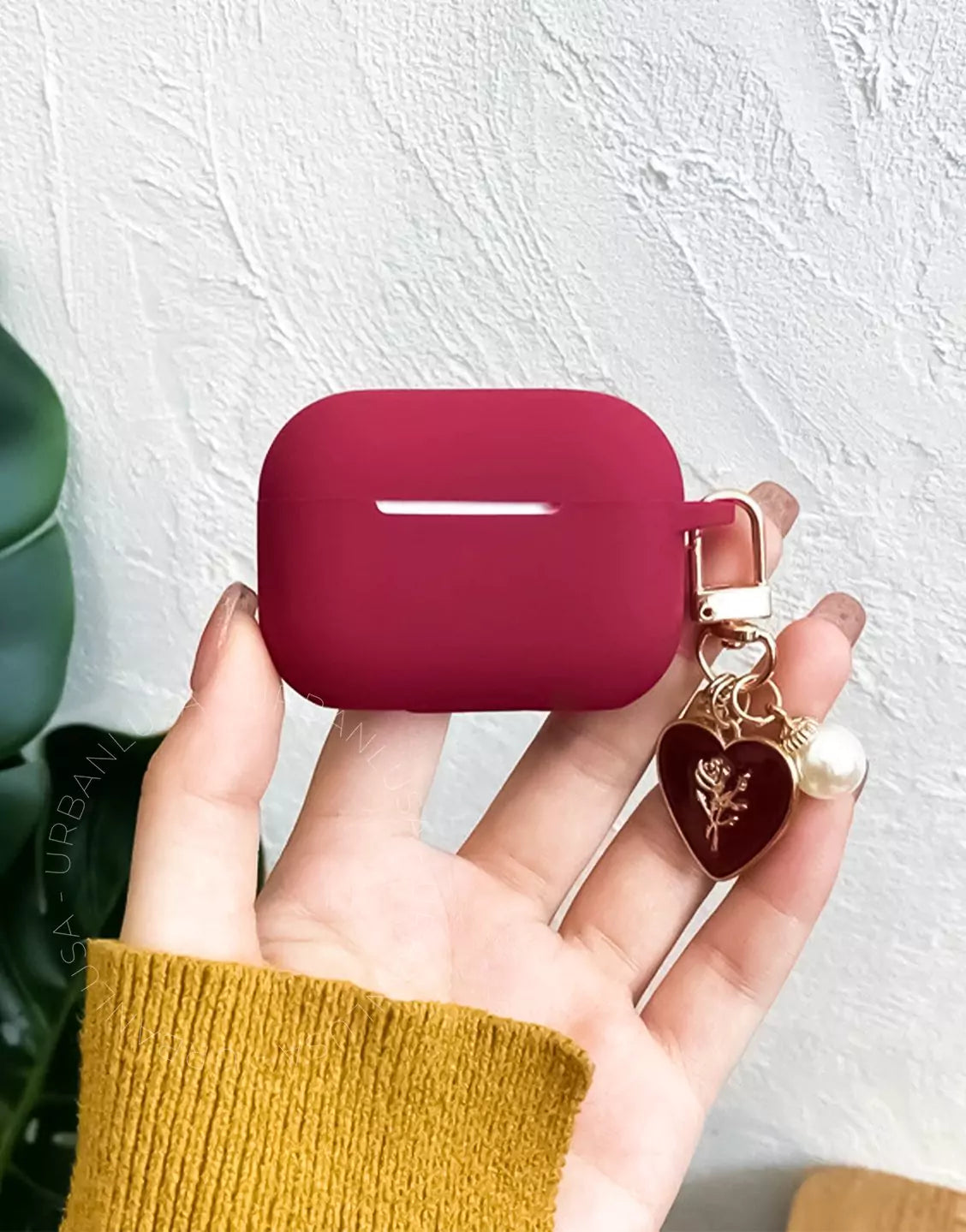 Matte Red Vintage Aesthetic AirPods Case - URBANLUSA