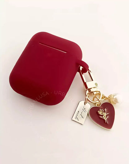 Matte Red Vintage Aesthetic AirPods Case - URBANLUSA