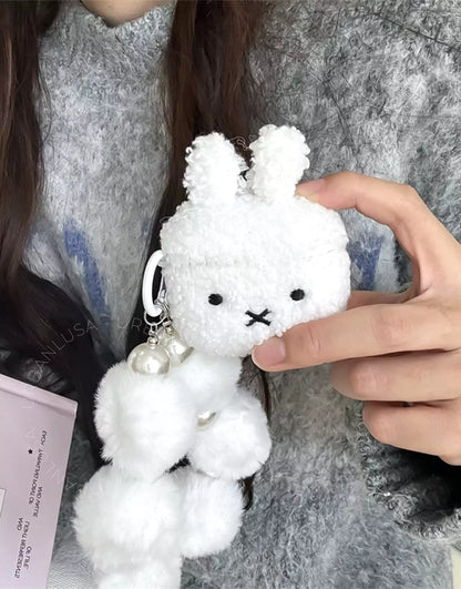 Winter Kawaii Rabbit Plushie AirPods Case