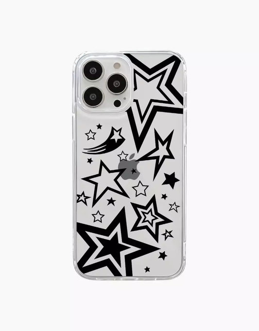 Y2K Black Super Stars iPhone Case